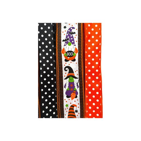 Halloween Gnome DIY Wreath Making Kit | BOO Witch Sign and Ribbons Bundle Set - Picture 7 of 7